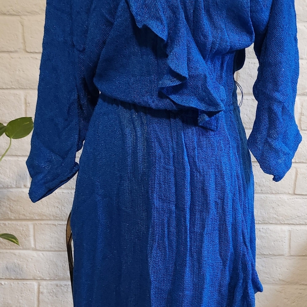 Elegant Long Sleeve Blue Dress